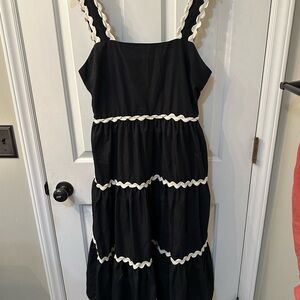 Entro Black Dress with White Trim: Size XL